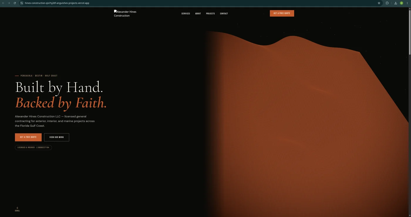 Alexander Hines Construction — concept site (sample)