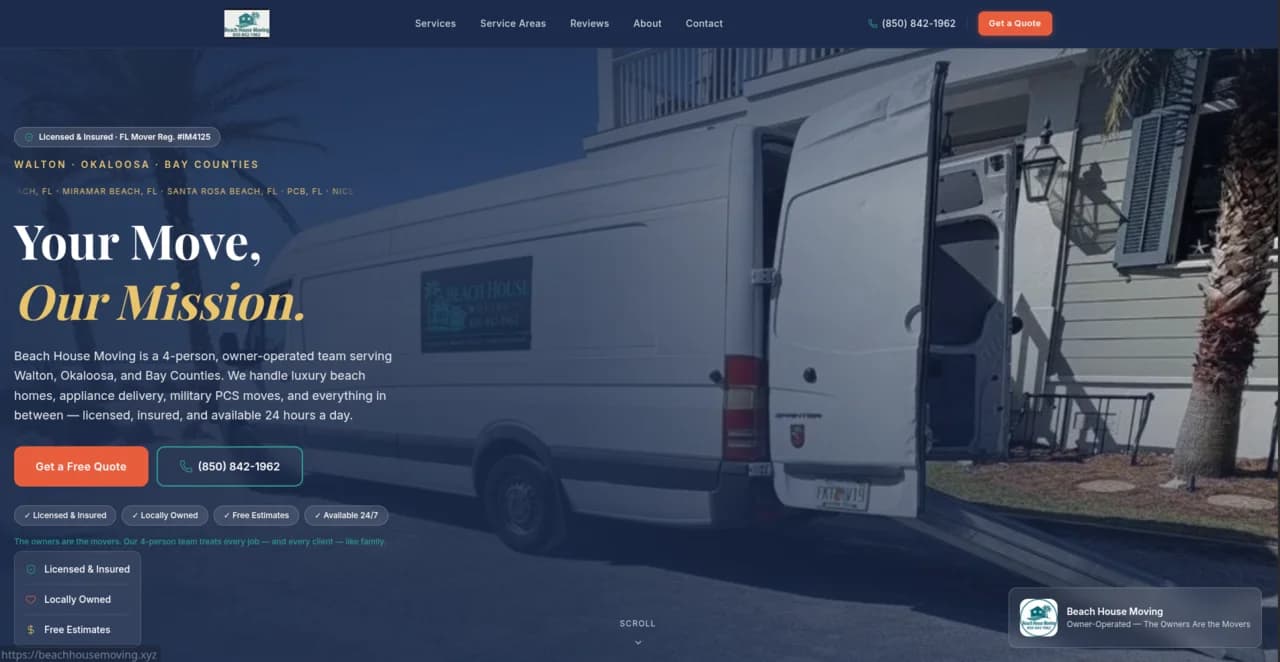 Beach House Moving — homepage
